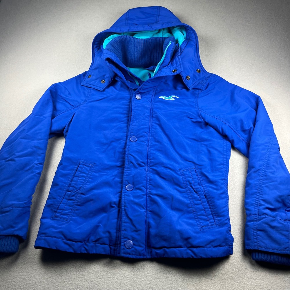 Hollister California Womens Y2K Puffer Jacket Ski Fleece Lined S